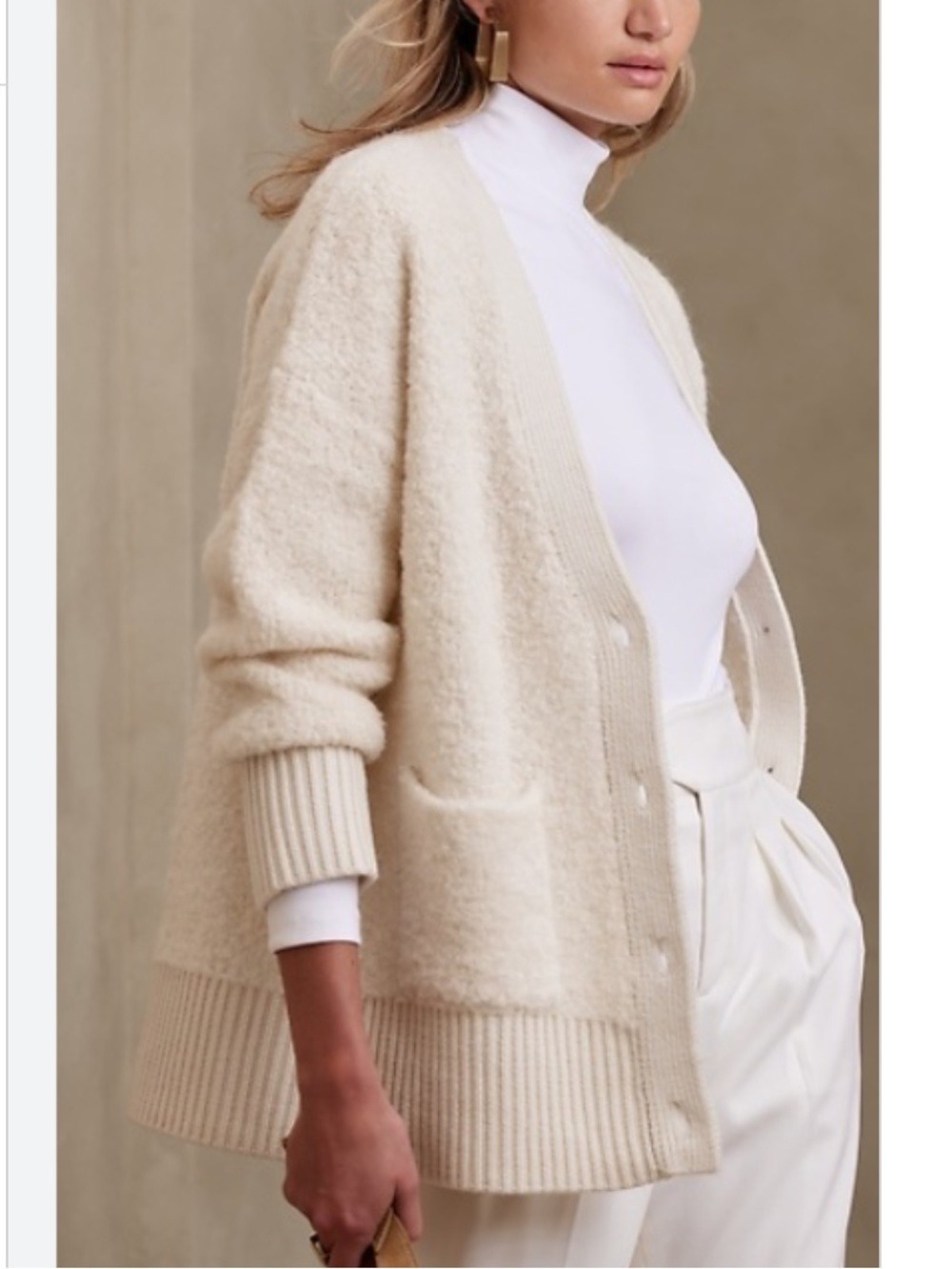 Banana Republic Bouclé Cardigan Large